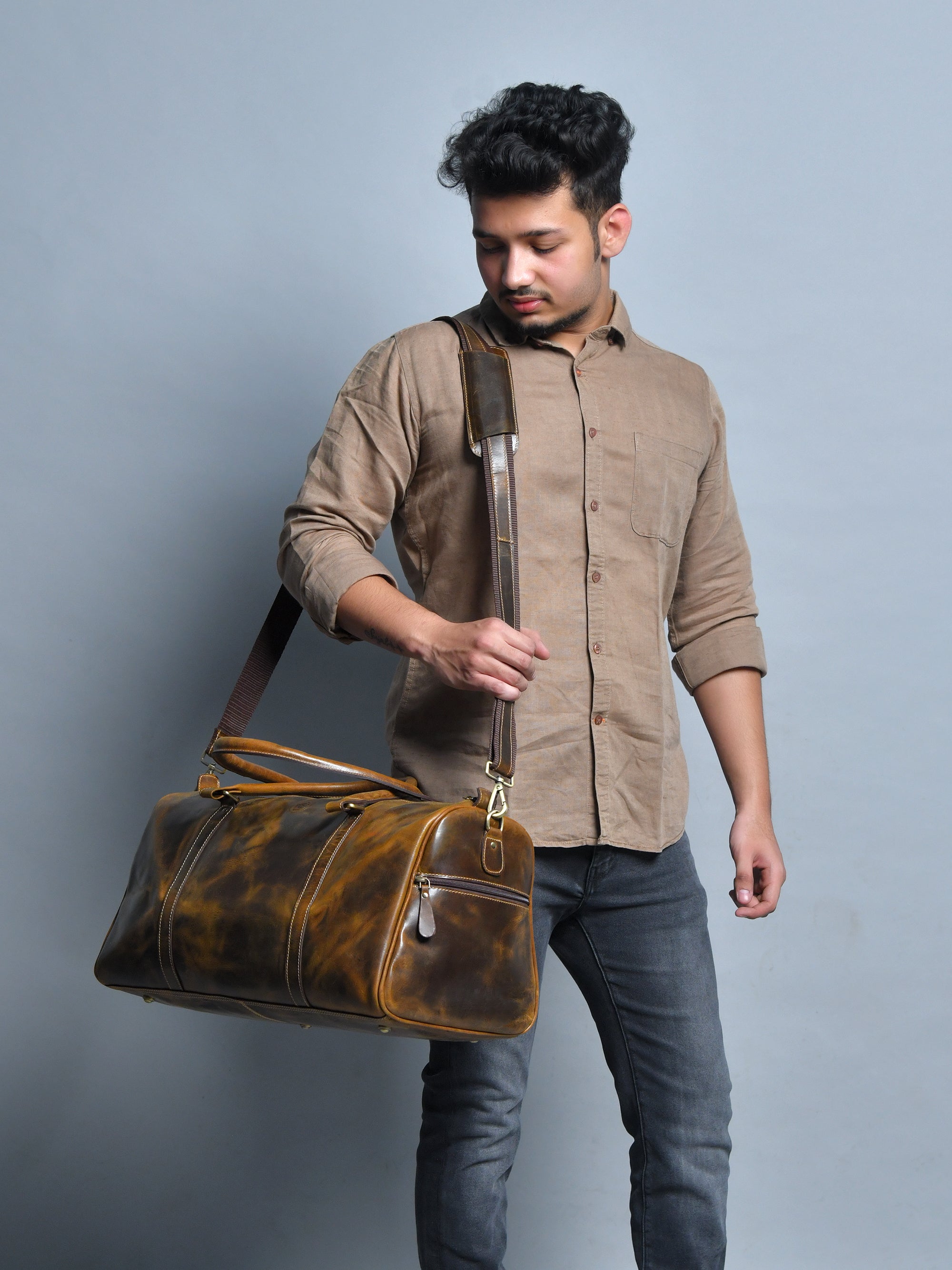 Voyager Vintage Leather Duffel Bag